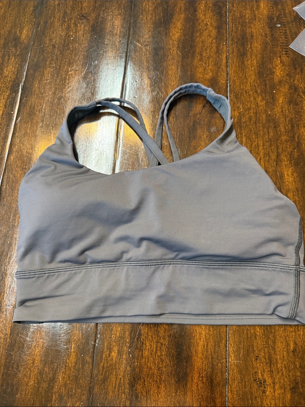 lululemon athletica Heather Charcoal Gray Strappy Sports Bralette